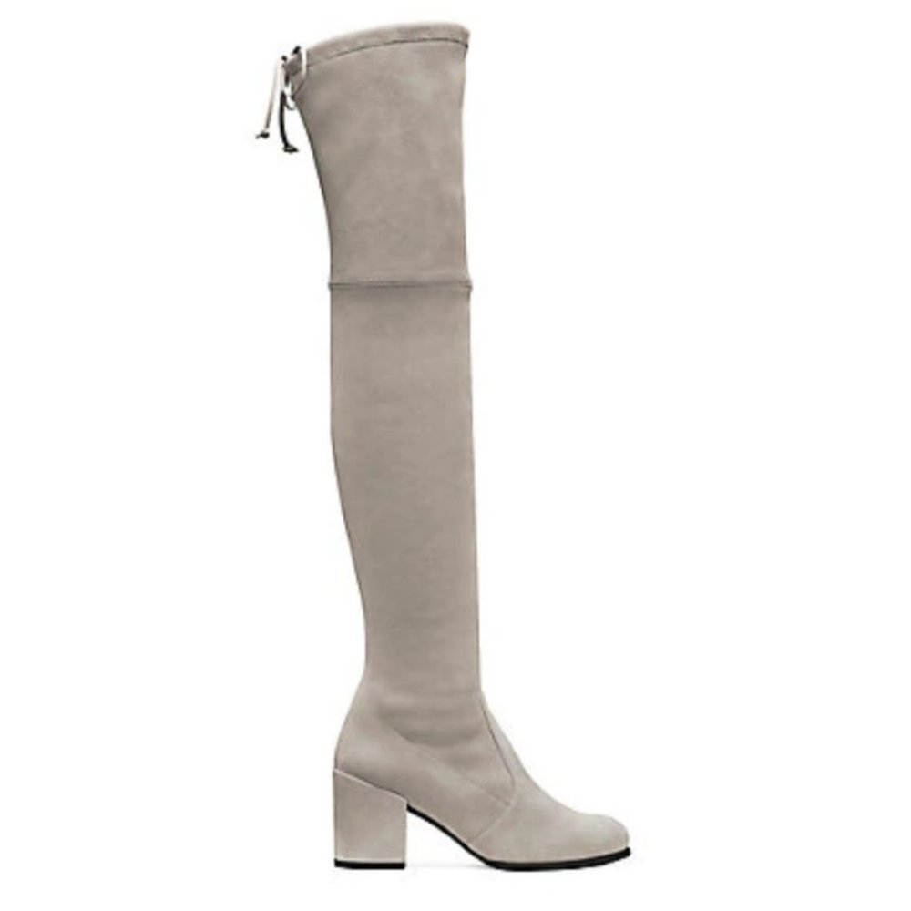 Stuart Weitzman Over the Knee Tieland Boot - Gray, Size 5.5